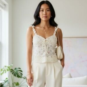 Elegant Lace Cream Camisole